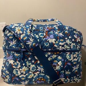 Vera Bradley Blue Floral Quilted Travel Bag